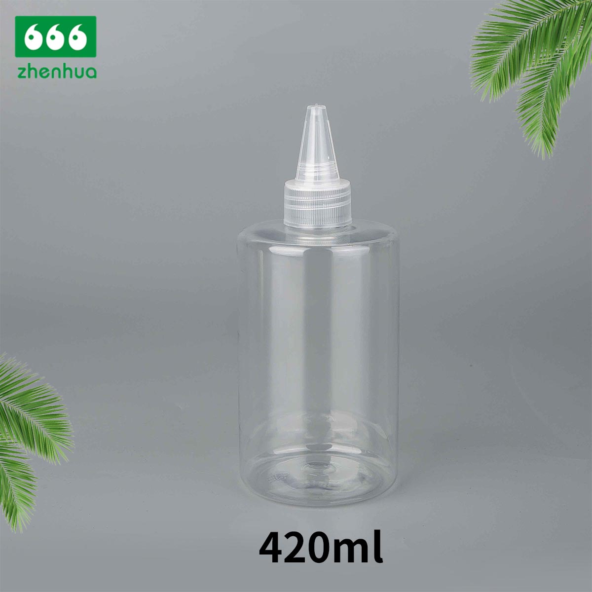 28/410 Finish 420ml/500ml 14oz/16oz Cylinder Transparent Plastic PET Large Volume Bottle for Shampoo Packaging with Black Flip Top Cap