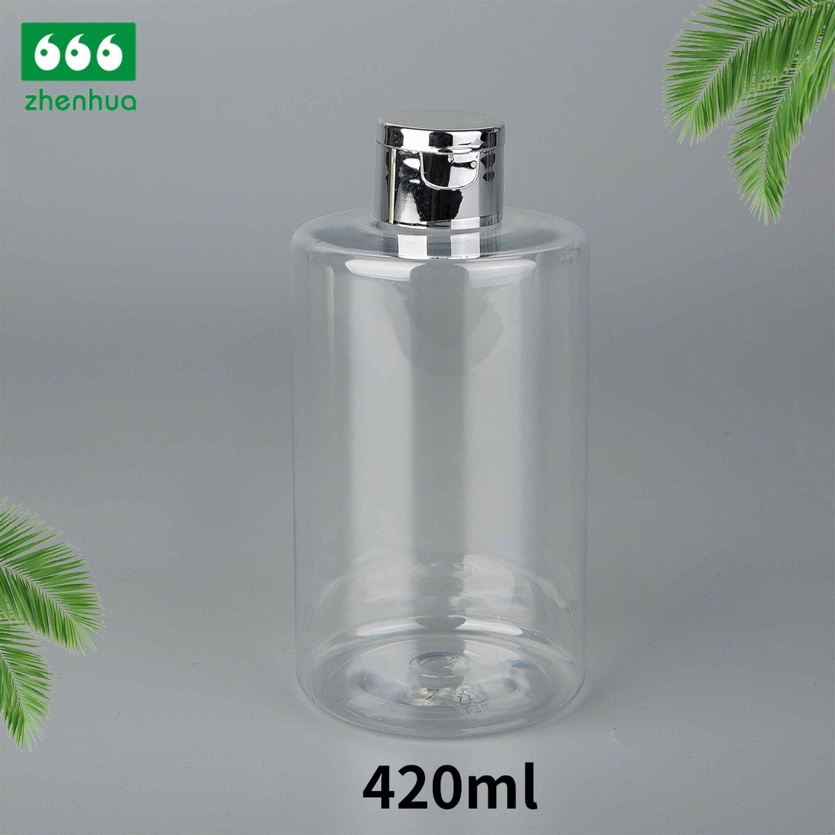 28/410 Finish 420ml/500ml 14oz/16oz Cylinder Transparent Plastic PET Large Volume Bottle for Shampoo Packaging with Black Flip Top Cap