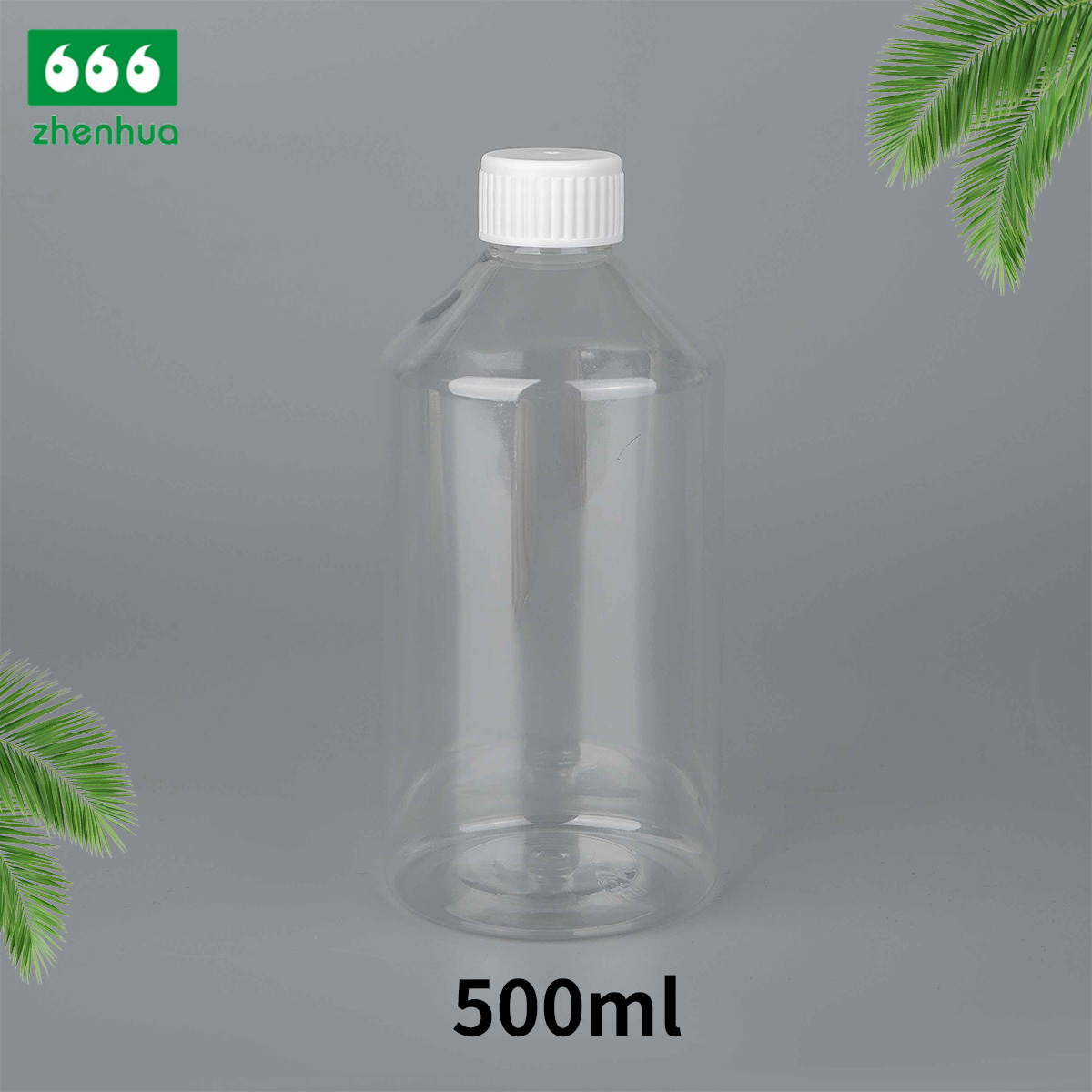 500ML 16OZ Clear Plastic PET Sloping Shoulder Bottle with PE Lined Screw Cap