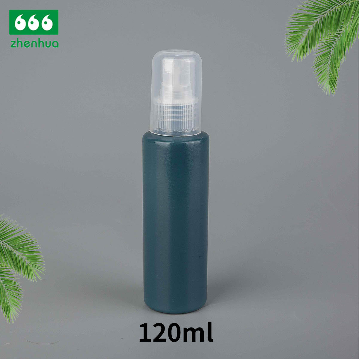 120ml 4oz PET Plastic Frosted Sepia/Clear Cylinder Skin Lotion Spray Bottle with Fine Mist Sprayer