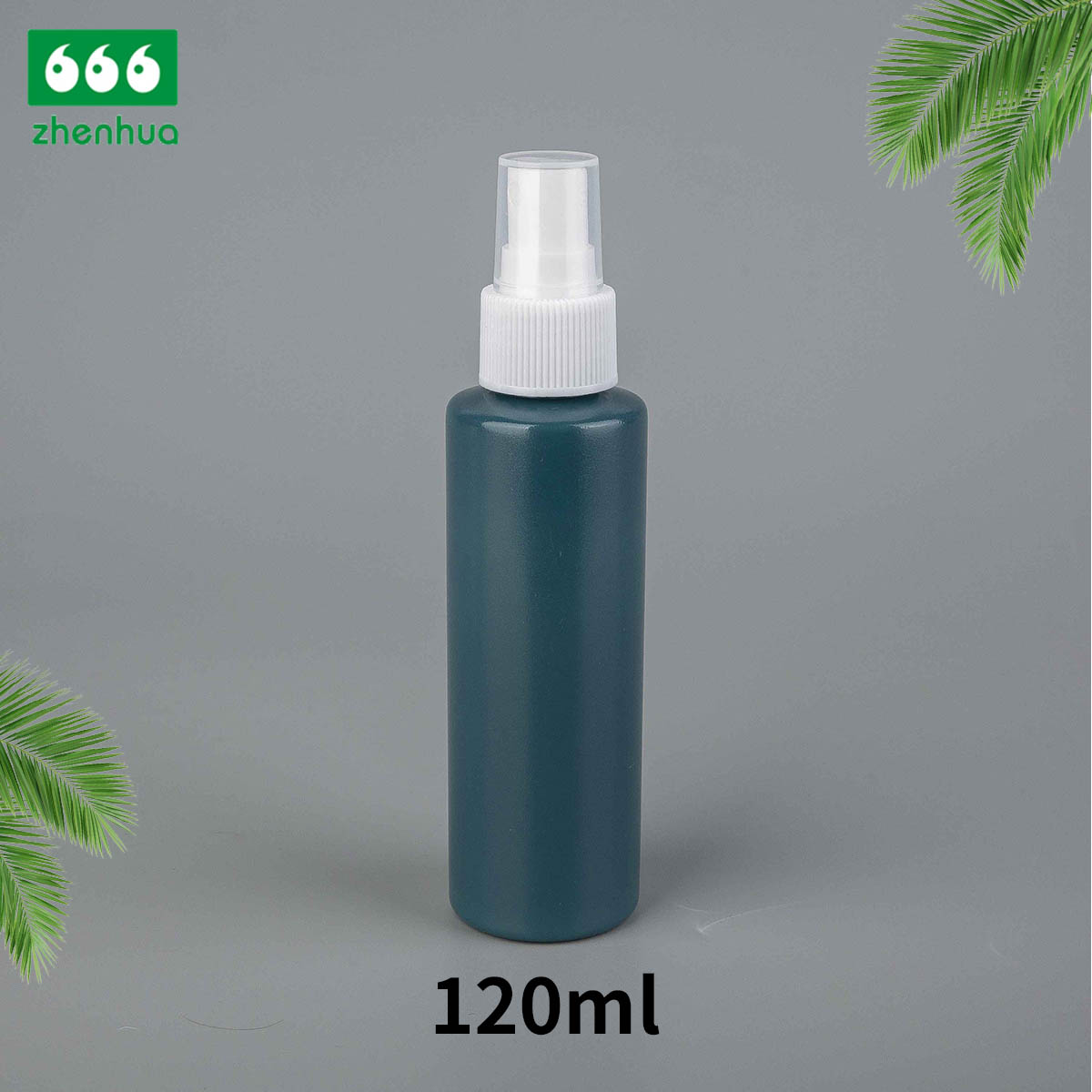 120ml 4oz PET Plastic Frosted Sepia/Clear Cylinder Skin Lotion Spray Bottle with Fine Mist Sprayer