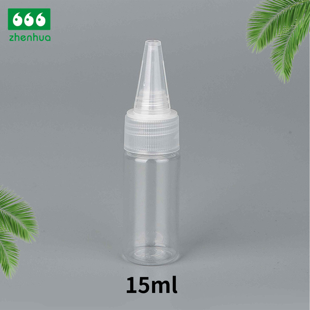 15ml 30ml 60ml 100ml Transparent/Dark Blue Plastic PET Cylinder Lubricant Squeezable Bottle with Nozzle Spout Cap