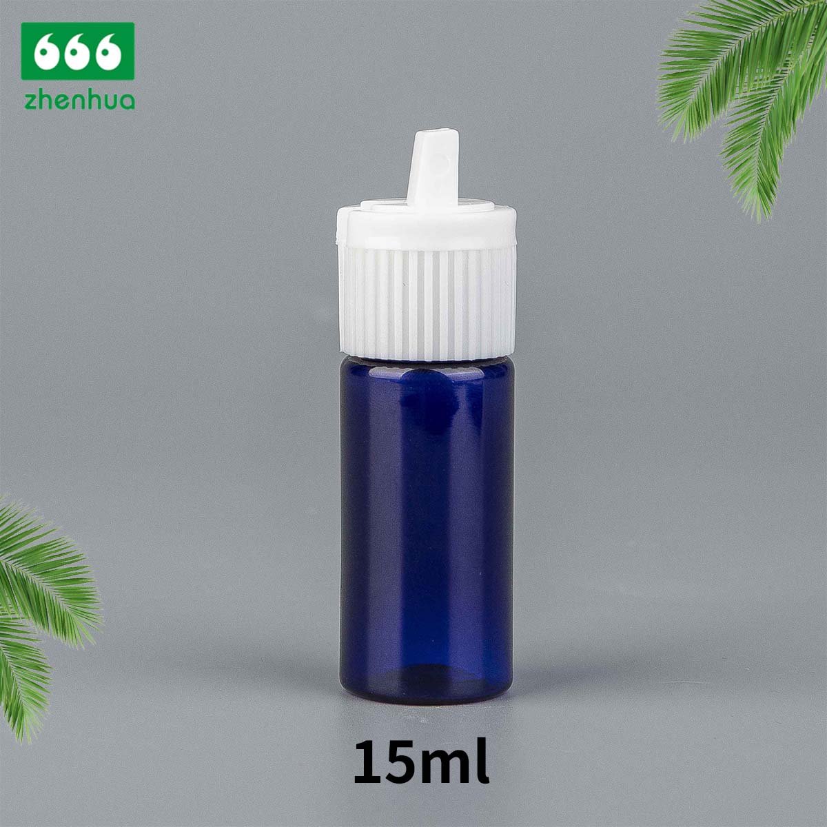 15ml 30ml 60ml 100ml Transparent/Dark Blue Plastic PET Cylinder Lubricant Squeezable Bottle with Nozzle Spout Cap