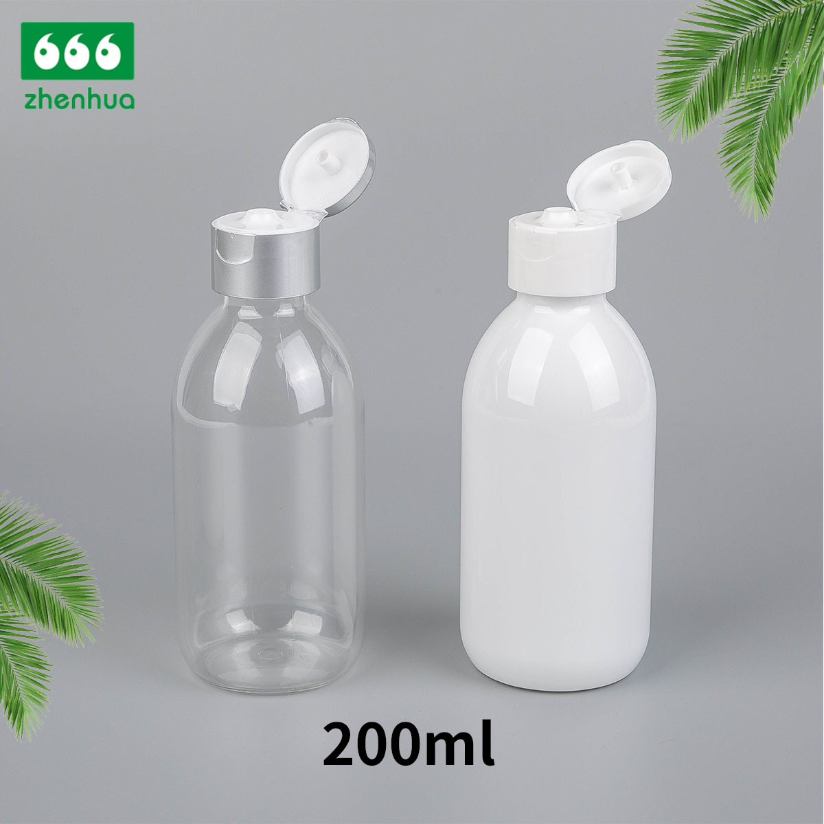 200ml 350ml Eco-friendly Plastic PET Ink Squeeze Bottle with Silver/Milky Flip Top Cap