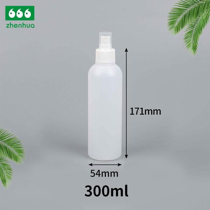 100ml/150ml/300ml 3oz 5oz 10oz Natural/White Plastic HDPE Round Spray Bottle with Fine Mist Sprayer for Chemical Cleaner Packaging Using