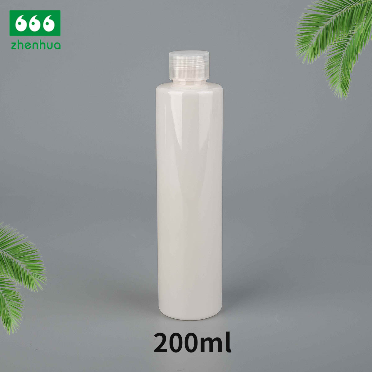 75ml 200ml 250ml Cylinderical Pale Pink Plastic PET/PCR Cosmetic Liquid Bottle with White PE Screw Cap