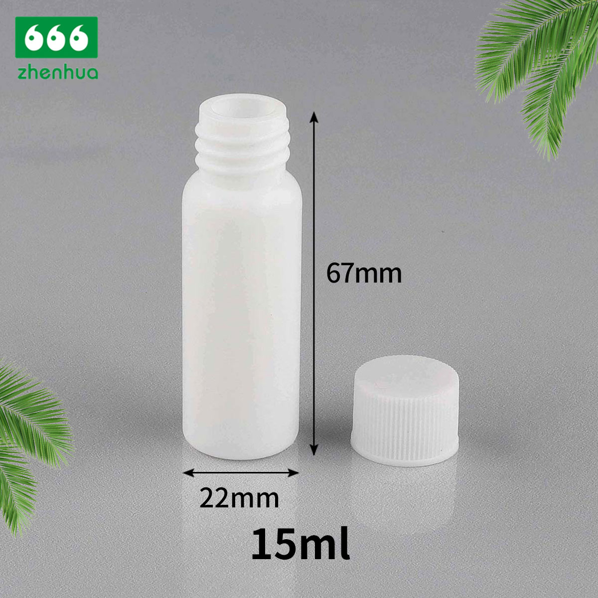 15ml/20ml/30ml/40ml Plastic Round HDPE Pharamaeutical Liquid Mini Bottle with PE Lined Screw Cap