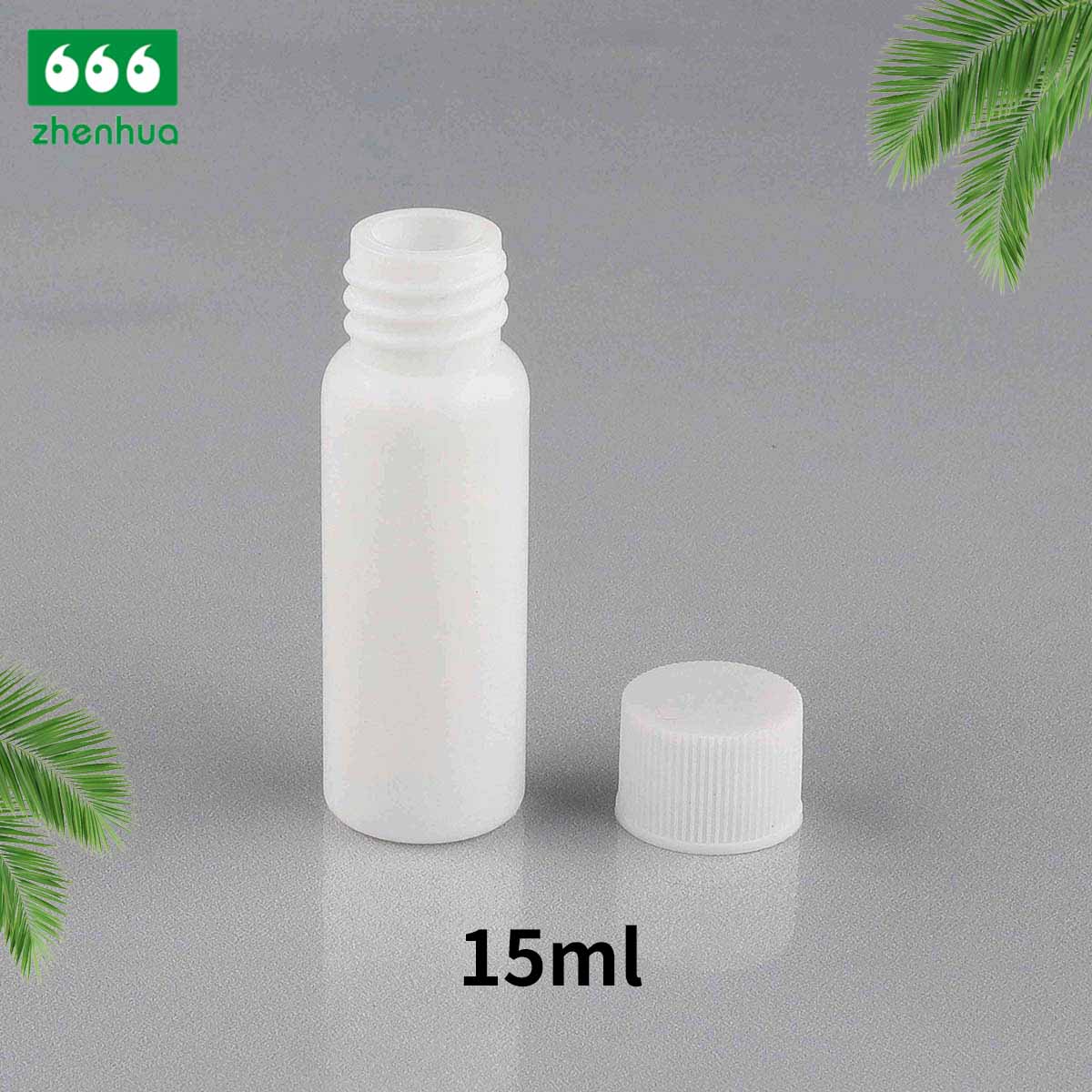 15ml/20ml/30ml/40ml Plastic Round HDPE Pharamaeutical Liquid Mini Bottle with PE Lined Screw Cap