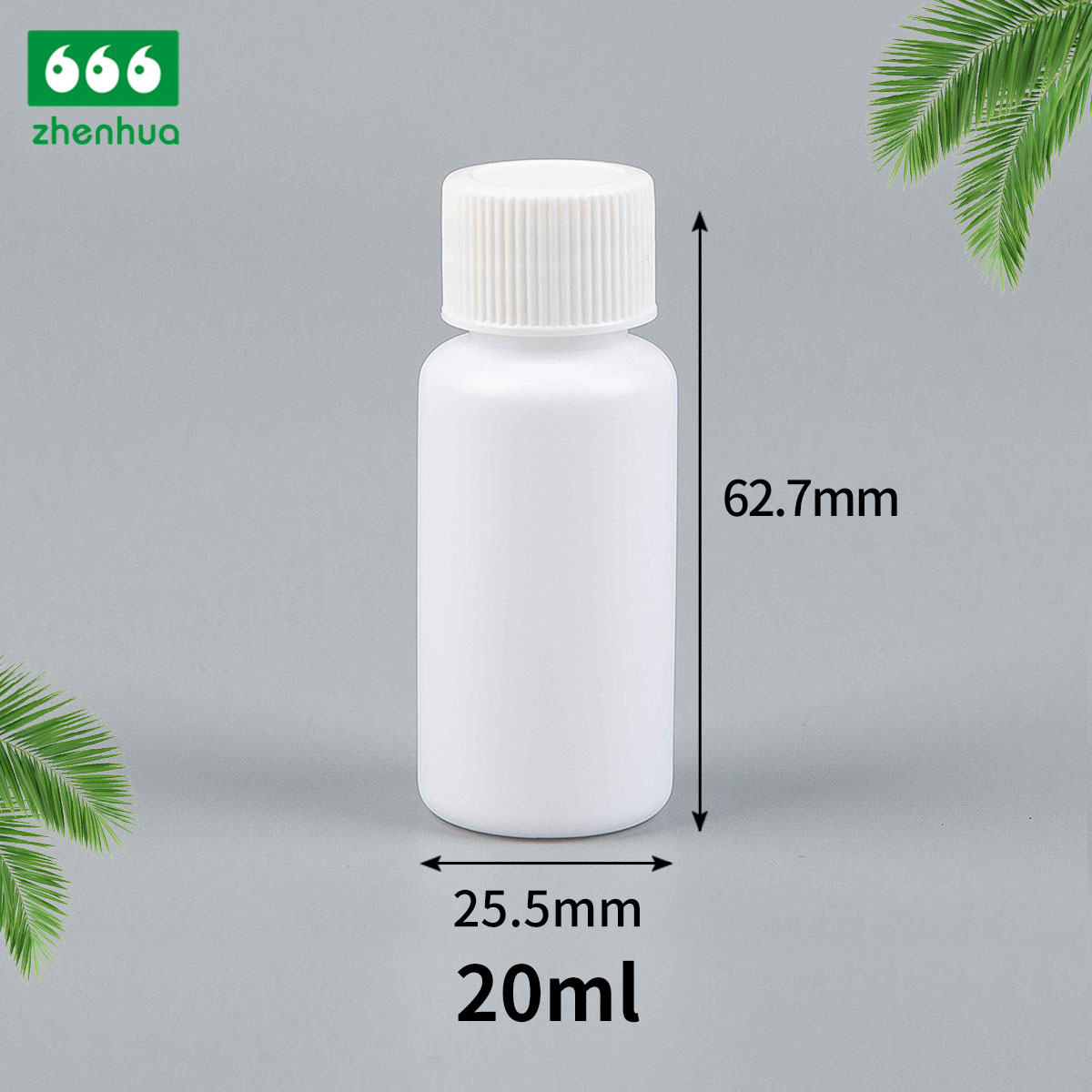 15ml/20ml/30ml/40ml Plastic Round HDPE Pharamaeutical Liquid Mini Bottle with PE Lined Screw Cap