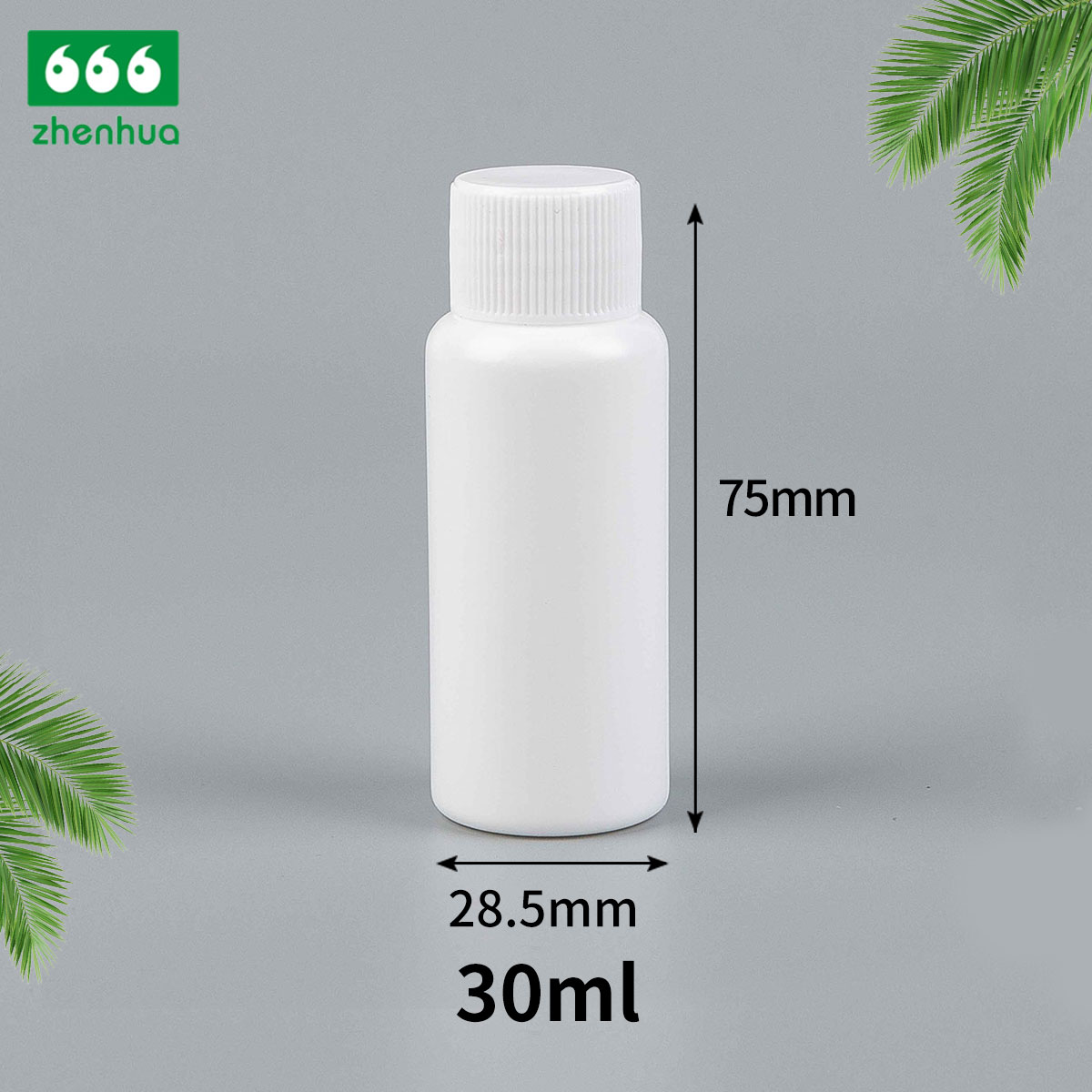 15ml/20ml/30ml/40ml Plastic Round HDPE Pharamaeutical Liquid Mini Bottle with PE Lined Screw Cap