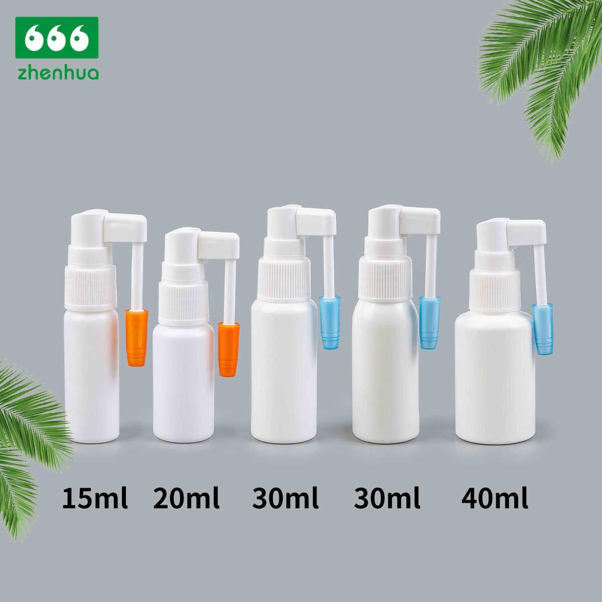 15ml 20ml 30ml 40ml Plastic HDPE Medical Nasal Spray Bottle with Nasal Throat Sprayer/ Long Nozzle Nasal Sprayer