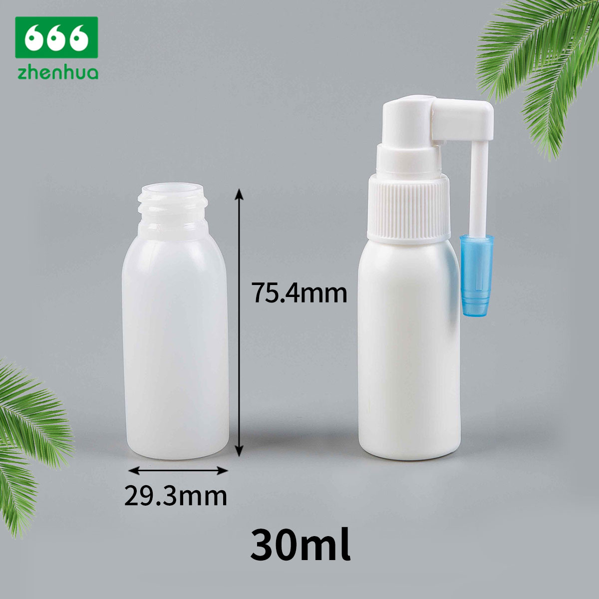 15ml 20ml 30ml 40ml Plastic HDPE Medical Nasal Spray Bottle with Nasal Throat Sprayer/ Long Nozzle Nasal Sprayer