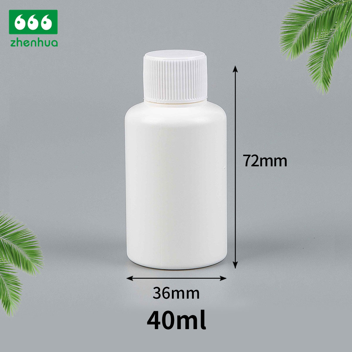 15ml/20ml/30ml/40ml Plastic Round HDPE Pharamaeutical Liquid Mini Bottle with PE Lined Screw Cap