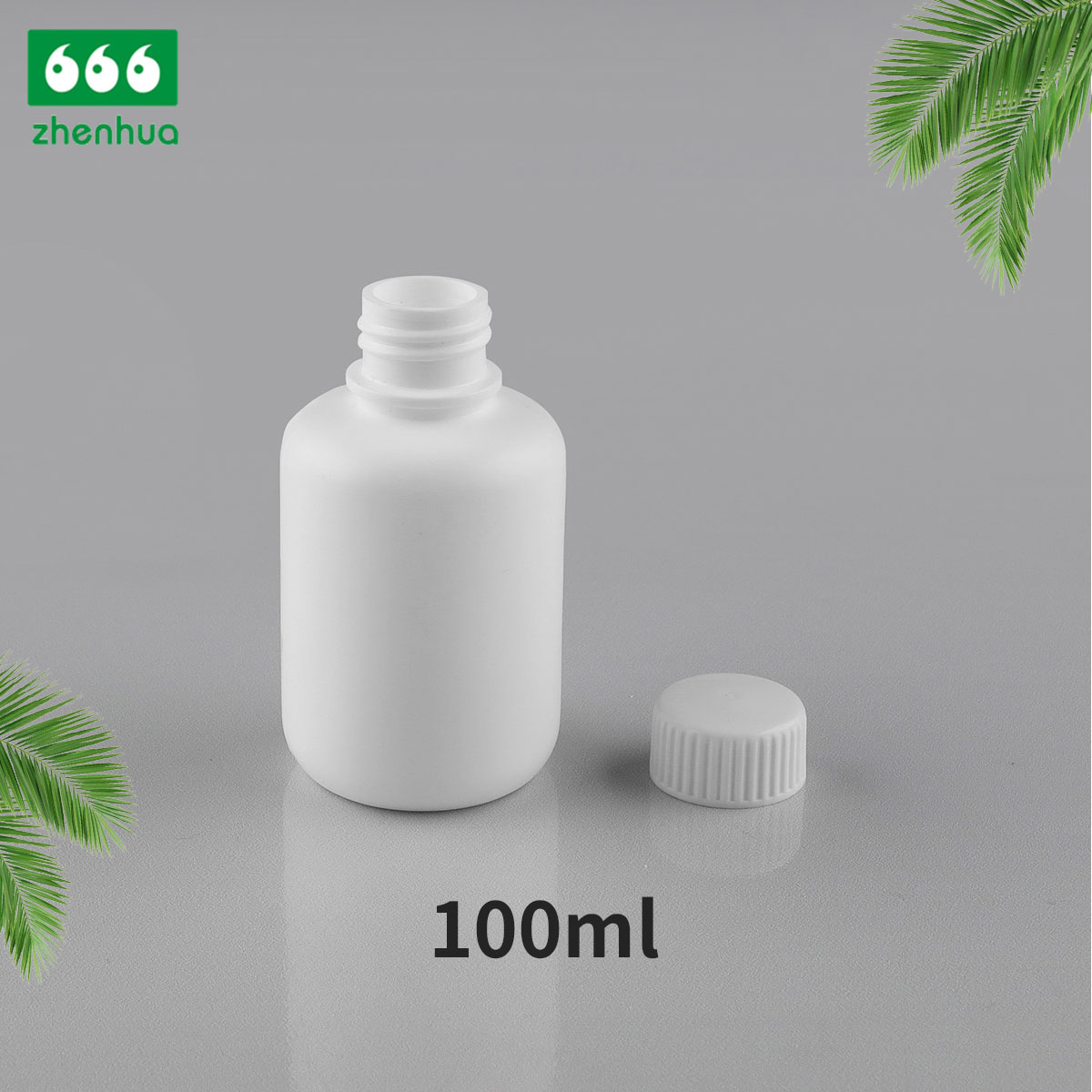 100ml 3oz Short Fatty White Plastic HDPE External Liquid Bottle with PE Lined Screw Cap