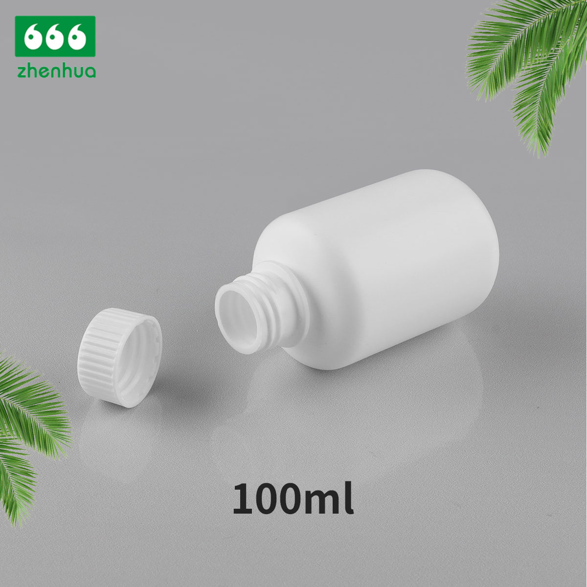 100ml 3oz Short Fatty White Plastic HDPE External Liquid Bottle with PE Lined Screw Cap