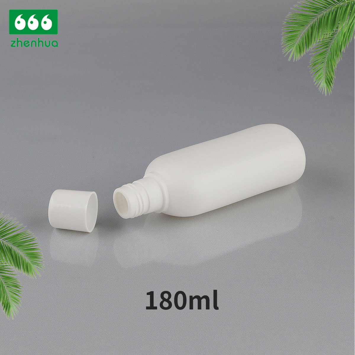 180ml 220ml Plastic HDPE Natural Oval Flat External Liquid Bottle with Milky/Blue Screw Cap