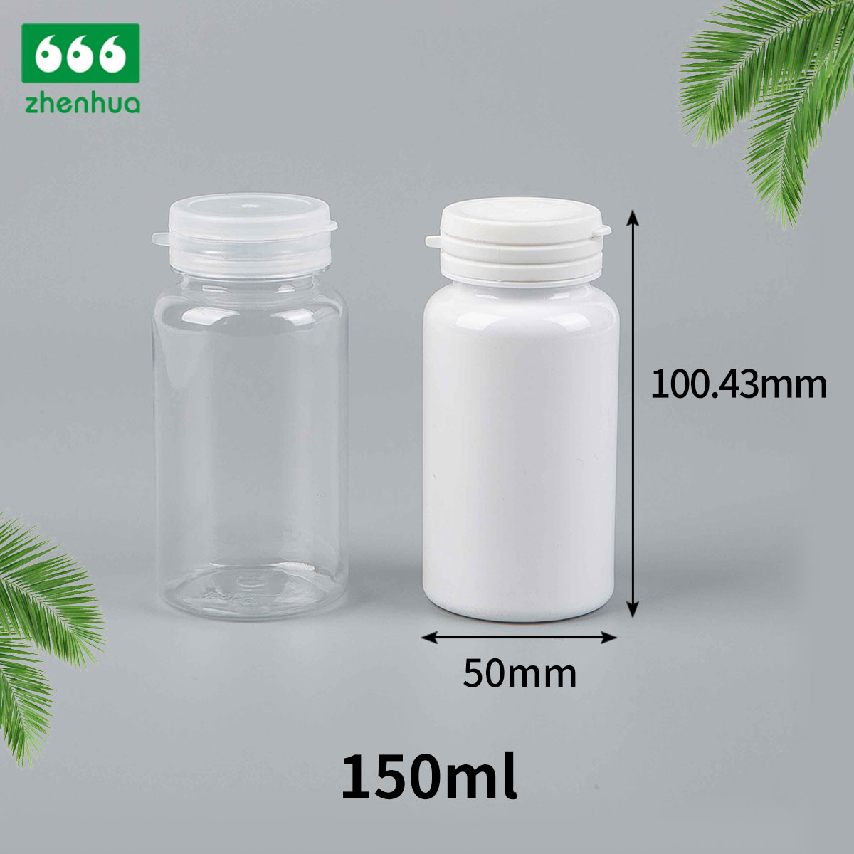 50ml 120ml 150ml Transparent/Black/Milky Plastic PET Tear off Chewable Tablet Bottle with LDPE Tear Off Cap