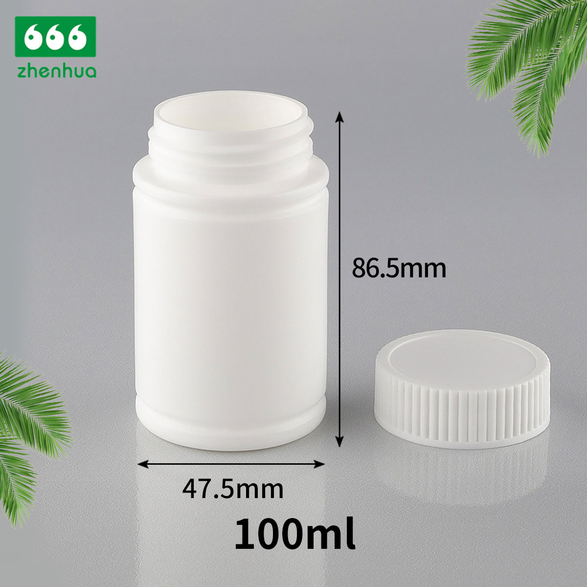 100CC 120CC 150CC Plastic HDPE White/Mint Green/Dark Brown Healthcare Medicinal Tablet Bamboo Shape Bottle with PE Lined Screw Cap