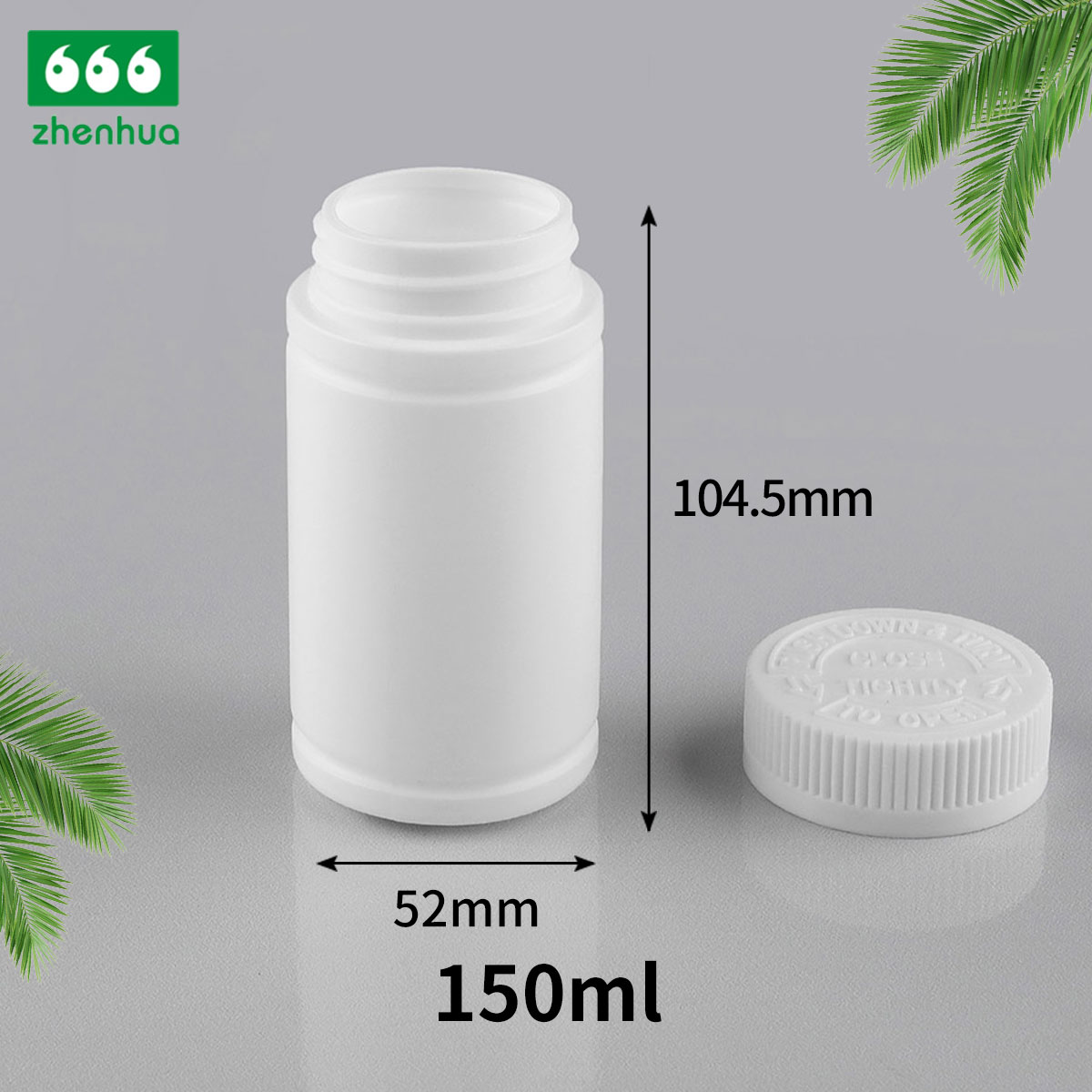 100CC 120CC 150CC Plastic HDPE White/Mint Green/Dark Brown Healthcare Medicinal Tablet Bamboo Shape Bottle with PE Lined Screw Cap