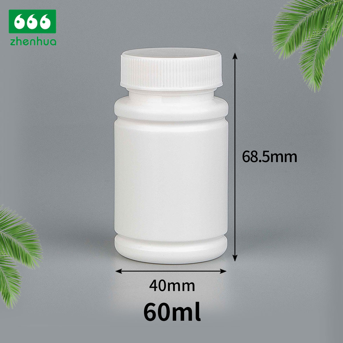 50ml 60ml Plastic HDPE Pharmaceutical Tablet Pill Container Bamboo Shape Mini Dispensing Bottle with CRC/Screw Cap