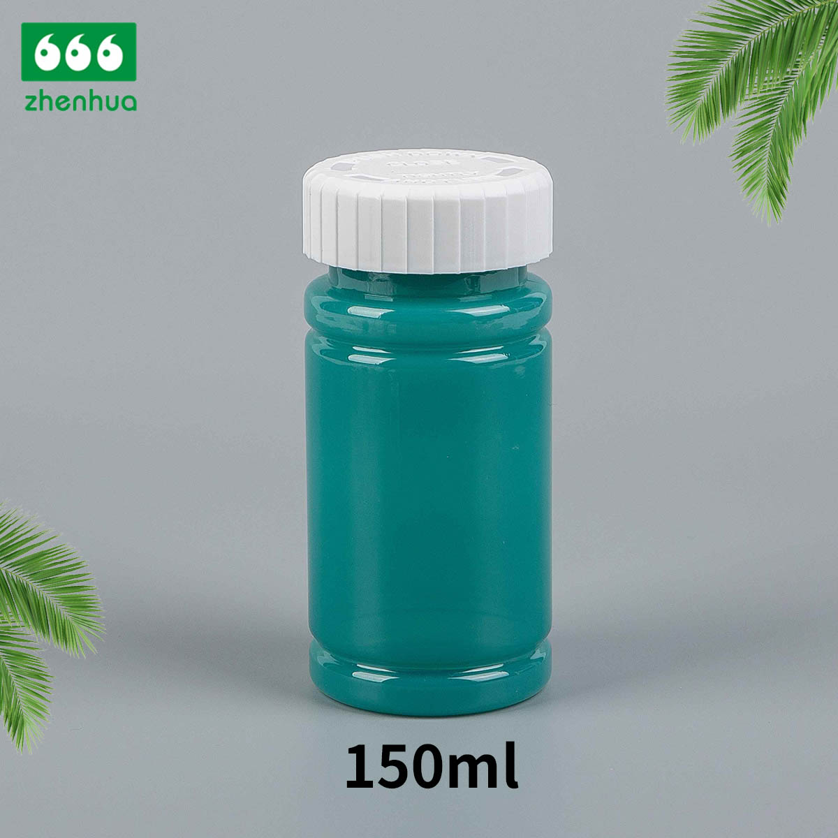 150cc 5oz Wide Mouth Medicine Capsule Plastic PET Bamboo Shape Bottle with PE Screw Cap/Child Resistant Lid