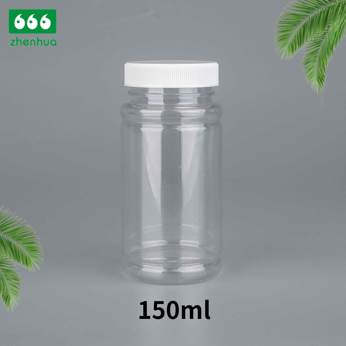 150cc 5oz Wide Mouth Medicine Capsule Plastic PET Bamboo Shape Bottle with PE Screw Cap/Child Resistant Lid