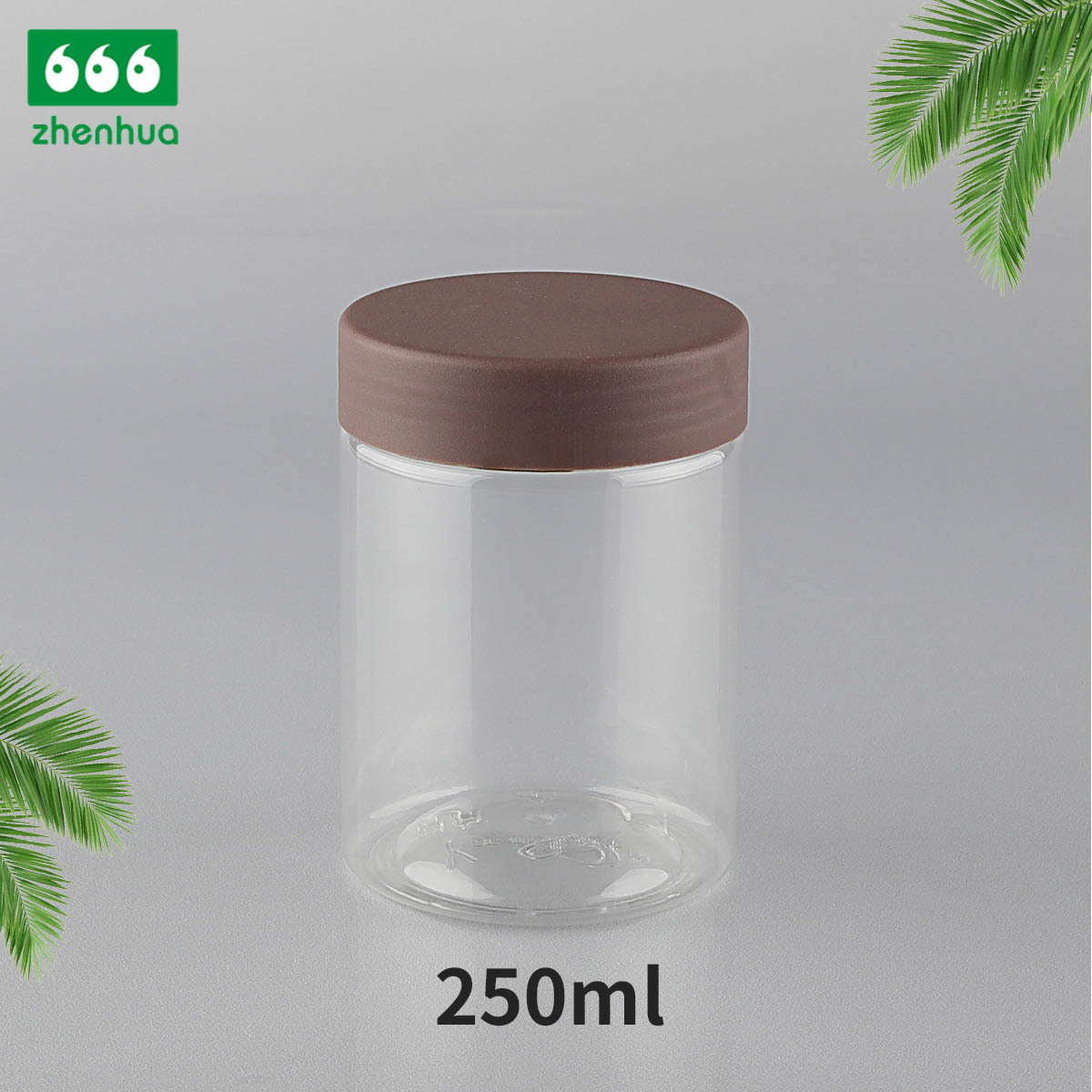 250CC Plastic Transparent PET Wolfberry/ Scented Tea Packaging Cylinder Jar with Smooth PP Lid