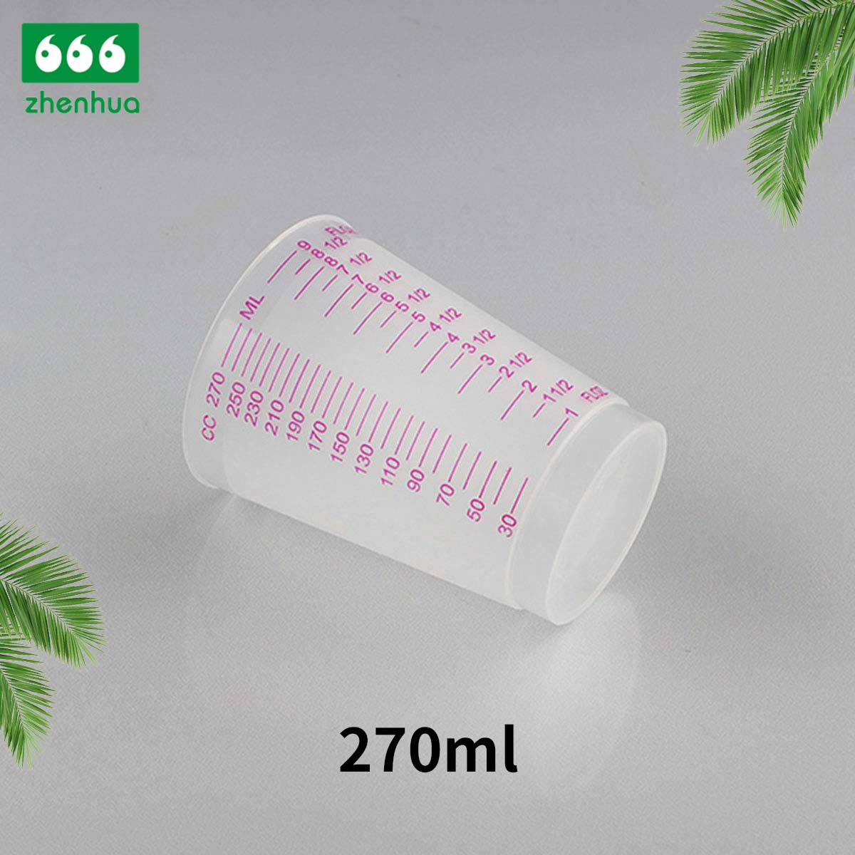 Customized 270ml 9oz Plastic PP Disposable Pharmaceutical Graduated Cup Lab Measuring Cups Plastic Transparent Matte Cup